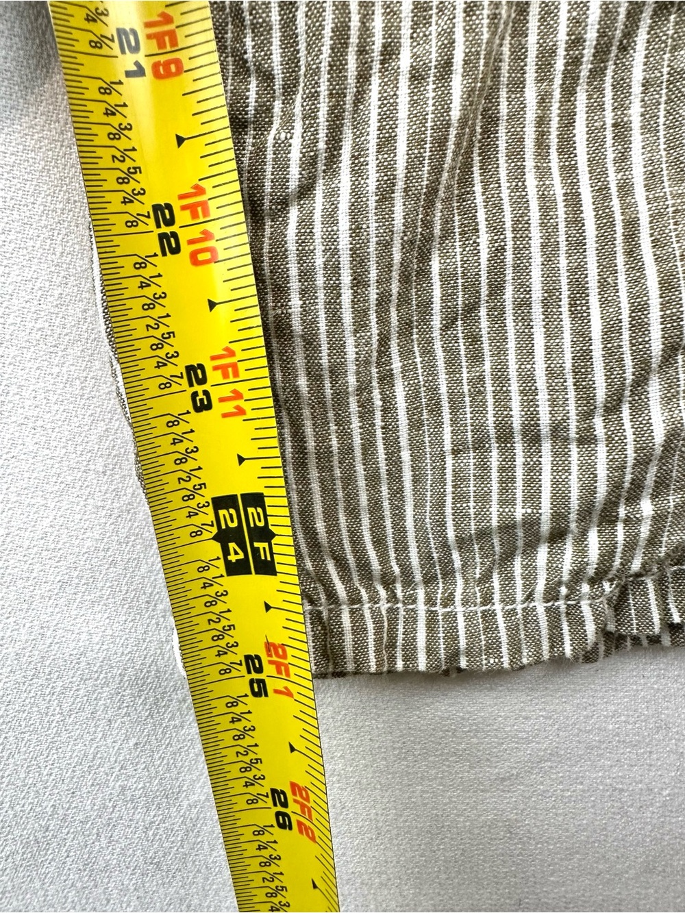 Anthropologie Linen Stripe Pull On Pants - Picture 9 of 10